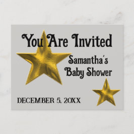 ベビーシャワーウェルカムスーパースタースター招待状 案内ポストカード