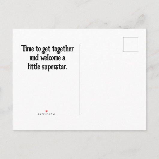 ベビーシャワーウェルカムスーパースタースター招待状 案内ポストカード (裏面)
