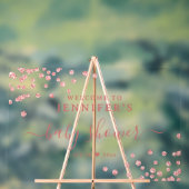 ベビーシャワーウェルカムバラ金ゴールドグリッター紙吹雪 アクリルサイン (ニュートラル)