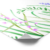 ベビーシャワーウェルカムフローララベンダーチューリップグリーン ポスター (角)