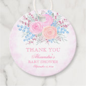 ベビーシャワーウォーターカラーブーケピンクローズ フェイバータグ (正面)