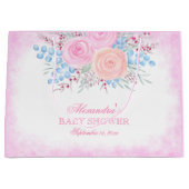 ベビーシャワーウォーターカラーブーケピンクローゼガール ラージペーパーバッグ (正面)