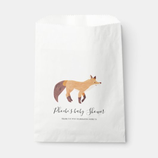 ベビーシャワーウッドランドキツネカスタム フェイバーバッグ (正面)