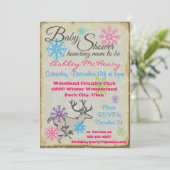 ベビーシャワーウッドランドトナカイ招待状 招待状 (スタンド正面)