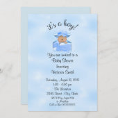 ベビーシャワーエスニック男の赤ちゃん 招待状 (正面/裏面)