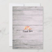 ベビーシャワーエレガントウォーター色フローラ素朴ウッド 招待状 (裏面)