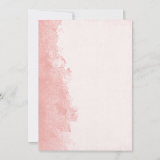 ベビーシャワーエレガントメールインク洗いピンク 招待状 (裏面)