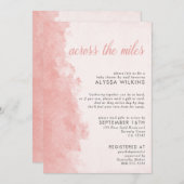 ベビーシャワーエレガントメールインク洗いピンク 招待状 (正面/裏面)