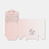 ベビーシャワーエレファントガール赤面ピンクローズ金ゴールド フェイバーボックス (折り畳みなし)