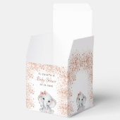 ベビーシャワーエレファントバラ金ゴールドピンクグリッター女の子 フェイバーボックス (オープン)