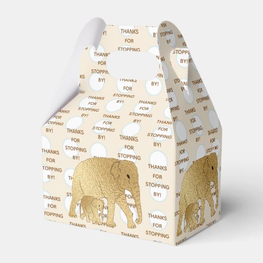 ベビーシャワーエレファントママとベビー フェイバーボックス (裏面サイド)