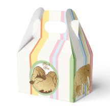 ベビーシャワーエレファントママ&ベビーストライプズ