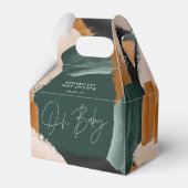 ベビーシャワーオベビーテラコッタグリーン抽象芸術 フェイバーボックス (裏面サイド)