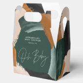 ベビーシャワーオベビーテラコッタグリーン抽象芸術 フェイバーボックス (オープン)