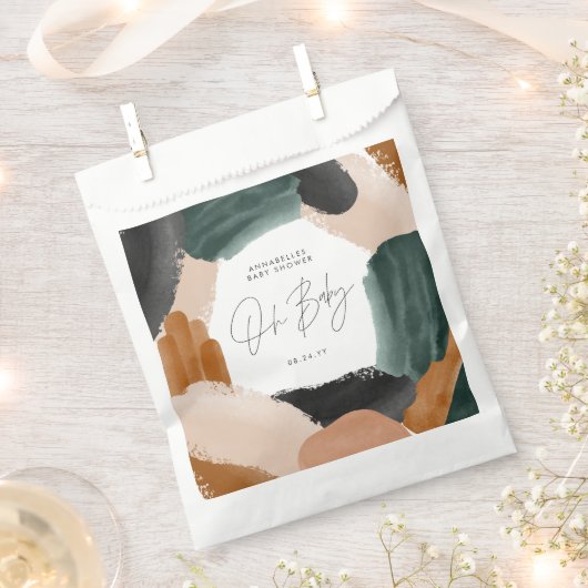 ベビーシャワーオベビーテラコッタ色彩の鮮やか抽象芸術 フェイバーバッグ (クリップ留めされた状態)