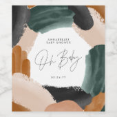 ベビーシャワーオベビーテラコッタ色彩の鮮やか抽象芸術 ワインラベル (シングルラベル)