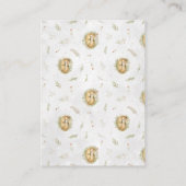 ベビーシャワーオムツラッフルチケット | ウッドランドキツネ エンクロージャーカード (裏面)