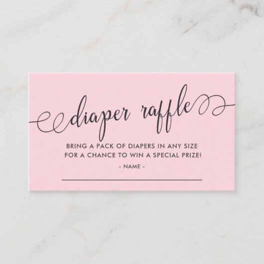 ベビーシャワーオムツラッフルチケット エンクロージャーカード (正面)