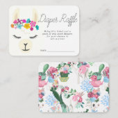 ベビーシャワーオムツラッフルチケット | ラマ エンクロージャーカード (正面/裏面)