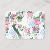 ベビーシャワーオムツラッフルチケット | ラマ エンクロージャーカード (裏面)