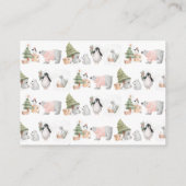 ベビーシャワーオムツラッフルチケット |冬の友だち エンクロージャーカード (裏面)