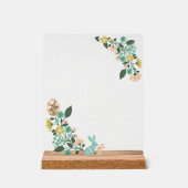 ベビーシャワーオムツラッフル春フローライースター アクリルサイン (正面)