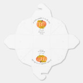 ベビーシャワーオレンジカボチャ秋ホワイト フェイバーボックス (見開き)