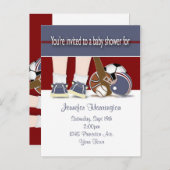 ベビーシャワーオールスポーツ招待状テンプレート インビテーションポストカード (正面/裏面)