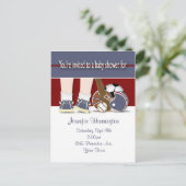 ベビーシャワーオールスポーツ招待状テンプレート インビテーションポストカード (スタンド正面)