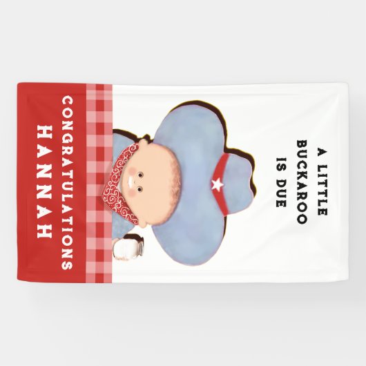 ベビーシャワーカウボーイおめでとう 横断幕 (横)