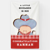 ベビーシャワーカウボーイおめでとう 横断幕 (縦)