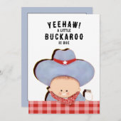 ベビーシャワーカウボーイウェスタン 招待状 (正面/裏面)