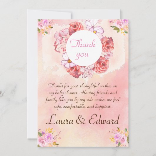 ベビーシャワーカサンキューード 招待状 (正面)