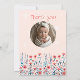 ベビーシャワーカスタムフォトサンキューカード 招待状