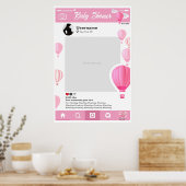 ベビーシャワーカスタム自撮りフレームグロボス空気静電気 ポスター (キッチン)