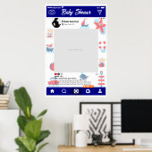 ベビーシャワーカスタム自撮りフレームマリノ ポスター (ホームオフィス)