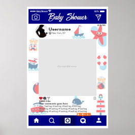 ベビーシャワーカスタム自撮りフレームマリノ ポスター