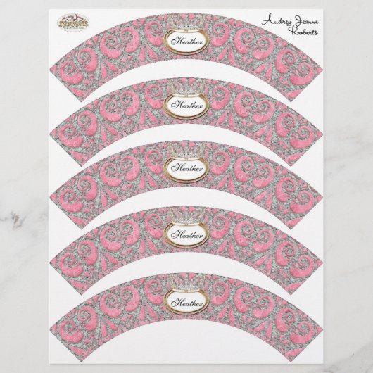 ベビーシャワーカップケーキデコ王室の- プリンセスクラウン チラシ (正面)