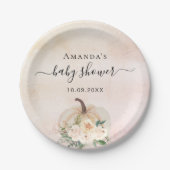 ベビーシャワーカボチャバラ金ゴールドクリーム赤面 ペーパープレート (正面)