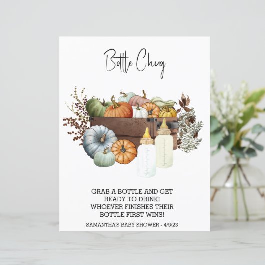 ベビーシャワーカボチャ秋ボトル飲み物オフのゲーム (スタンド正面)