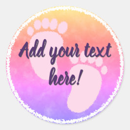 ベビーシャワーカラフルベビー水彩カスタム ラウンドシール