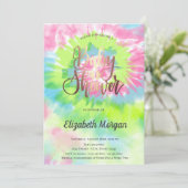 ベビーシャワーカラフル絞り染め 招待状 (スタンド正面)