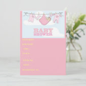 ベビーシャワーカードそれは女の子です 招待状 (スタンド正面)