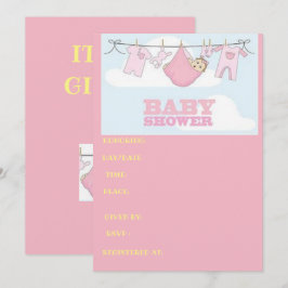 ベビーシャワーカードそれは女の子です 招待状