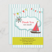 ベビーシャワーカードをセーリング 招待状 (正面/裏面)