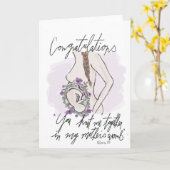 ベビーシャワーカード、水彩フローラ/緑 カード (黄色い花)