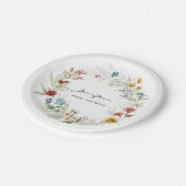 ベビーシャワーガーデン花模様7カラフル-in ペーパープレート (アングル)