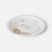 ベビーシャワーガーデン花模様7-inセピア ペーパープレート (アングル)