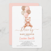 ベビーシャワーガールによるテディベアードライブ 招待状 (正面/裏面)