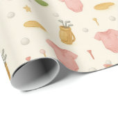 ベビーシャワーガールをテーマにしたゴルフ ラッピングペーパー (ロールコーナー)